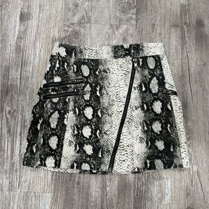 Princess Polly Black and White Snake Print Mini Skirt